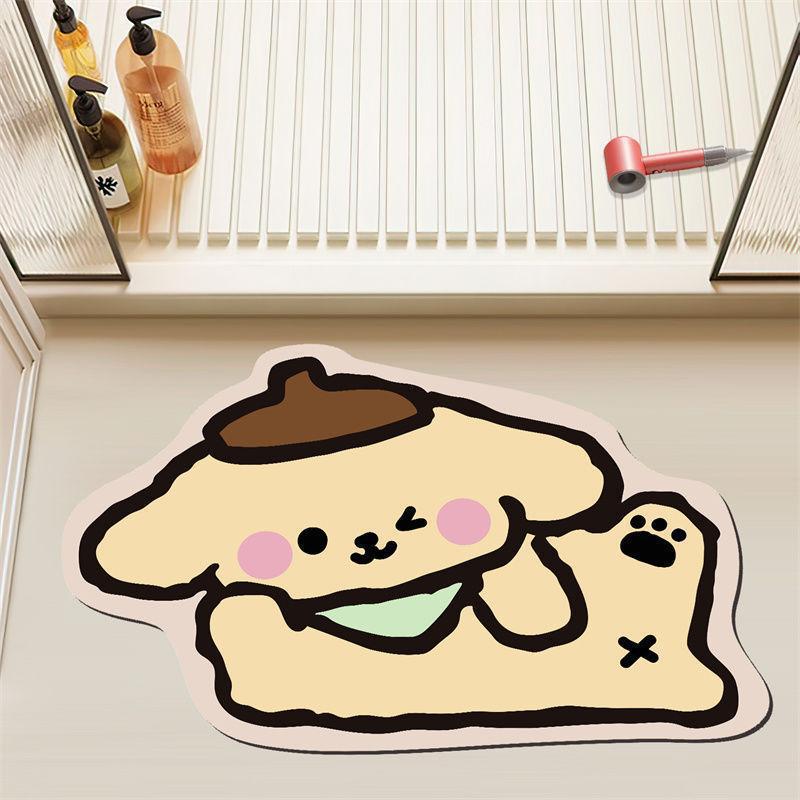 Cartoon Cute Bathroom Floor Mat Bathroom Door Non-Slip Foot Mat Diatom Mud Absorbent Mat Home Bathroom Carpet