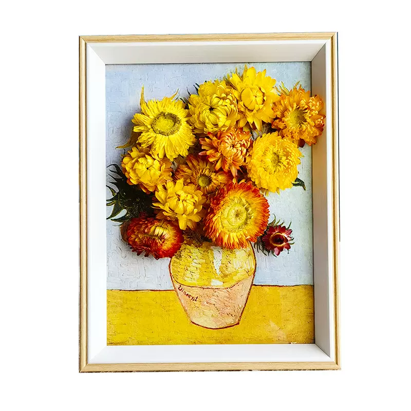 相框干花手工diy 永生花框摆台中秋节礼物植物自制作立体画材料包