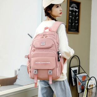 Cross-Border Middle School Students, Junior High School Students' Schoolbags, Female College Students' Spine-Protecting Large-Capacity Korean-Style Backpacks Wholesale