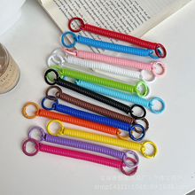 源头厂批发塑胶弹簧链合金圈弹簧挂绳钥匙扣防丢绳证件卡套弹力绳