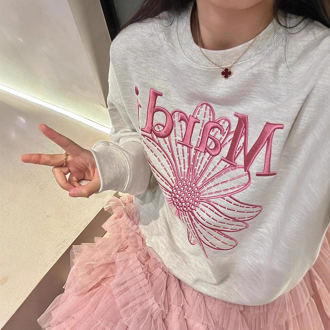スポット韓国トレンドブランドマルディスウェットシャツレディースデイジー24新作プリントラウンドネックトップスドロップシッピング