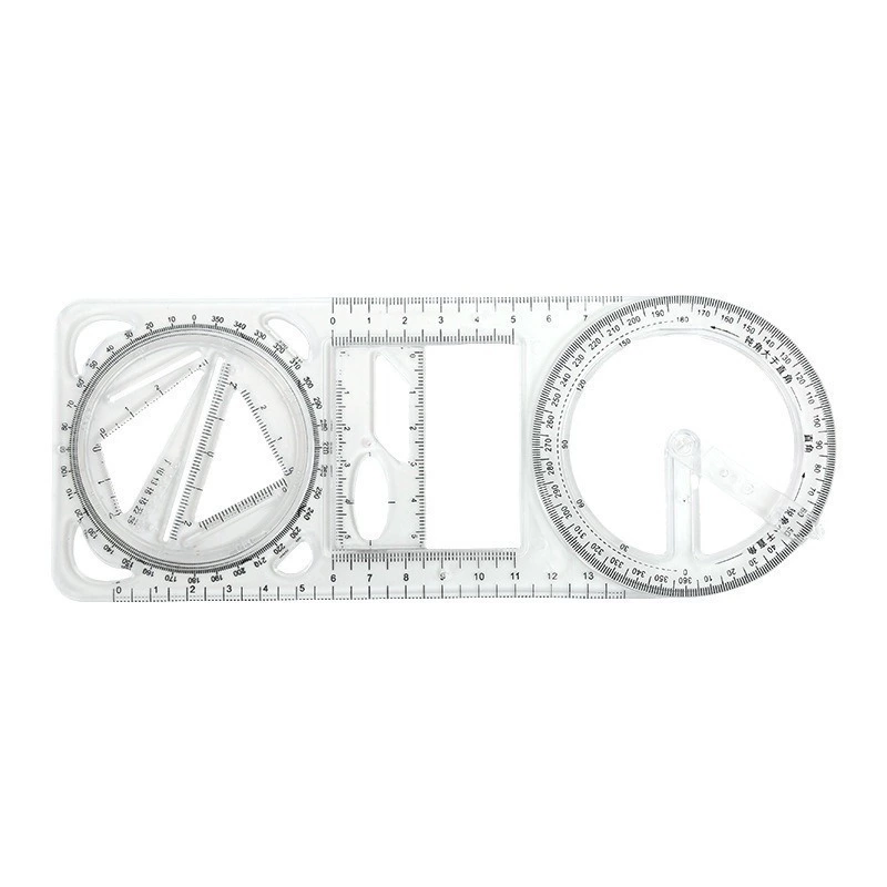Mathematical multifunctional drawing ruler primary and secondary school students geometric junior high school geometric function ruler triangle ruler angle