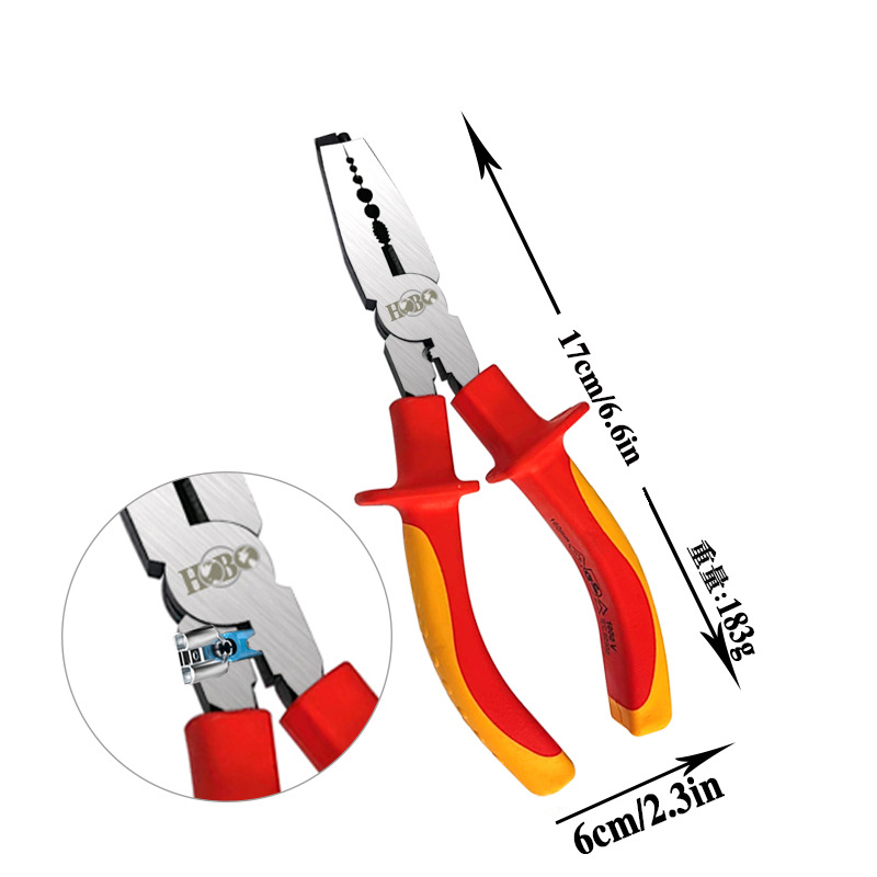 Alicates para electricistas multifuncionales transfronterizos, serie de aislamiento, alicates para pelacables, alicates de punta fina, alicates para cables especiales para electricistas