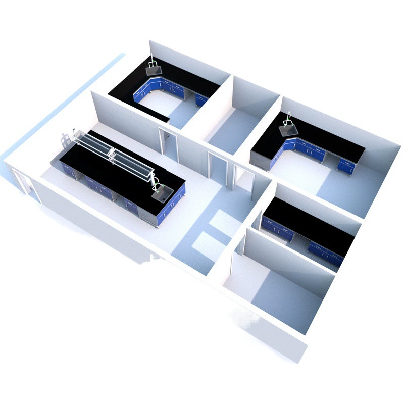 Лабораторный стол из стали и дерева от производителя из Шэньчжэня, рабочий стол с боковой полкой из полипропилена, цельностальной центральный операционный стол с поверхностью из физико-химического композита