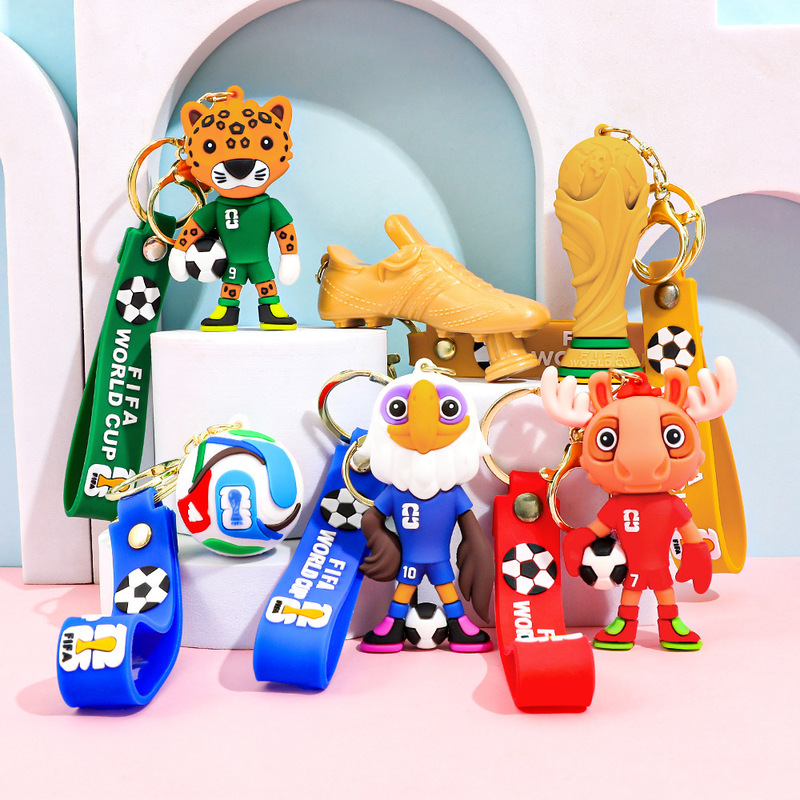 World Cup Football Keychain 2026 World Cup Keychain Fan Merchandise Cartoon Mascot Car Pendant World Cup Football Keychain 2026 World Cup Keychain Fan Merchandise Cartoon Mascot Car Pendant