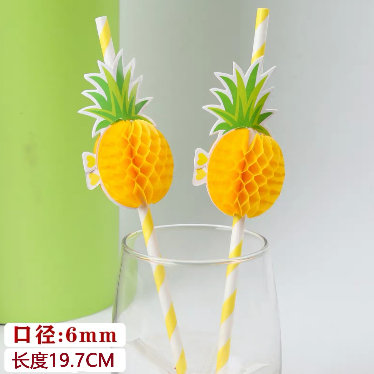 Fábrica al por mayor creativo tridimensional panal de fruta modelado paja decoración paja de papel desechable