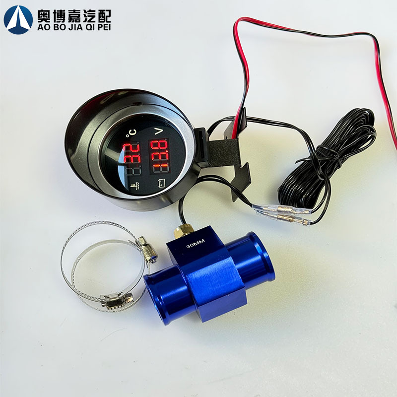Cross-Border Cannon-Style Digital Display Water Temperature and Voltage Meter 12V/24V Universal for Car and Truck Modification, Water Temperature Gauge for Agricultural Machinery