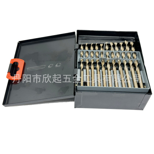 Best-selling industrial-grade cobalt American standard full grinding drill bit set of 60 pieces in an iron box, number drill bits specifically for stainless steel