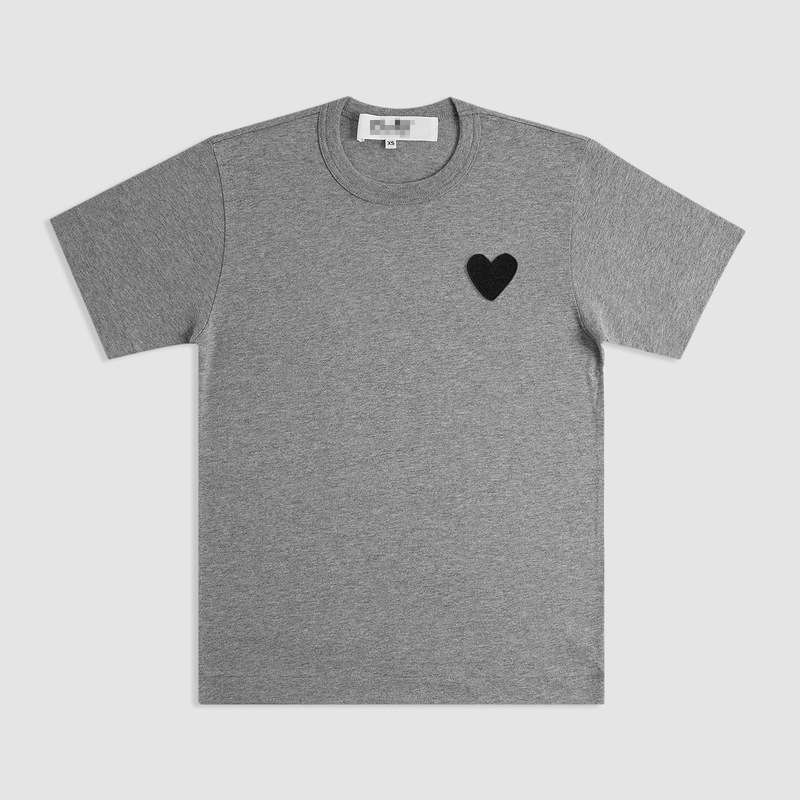 Cdg Japanese Style Rei Kawakubo Heart Logo Short-Sleeved Play Loose Big Black Heart Short-Sleeved T-Shirt Classic Style