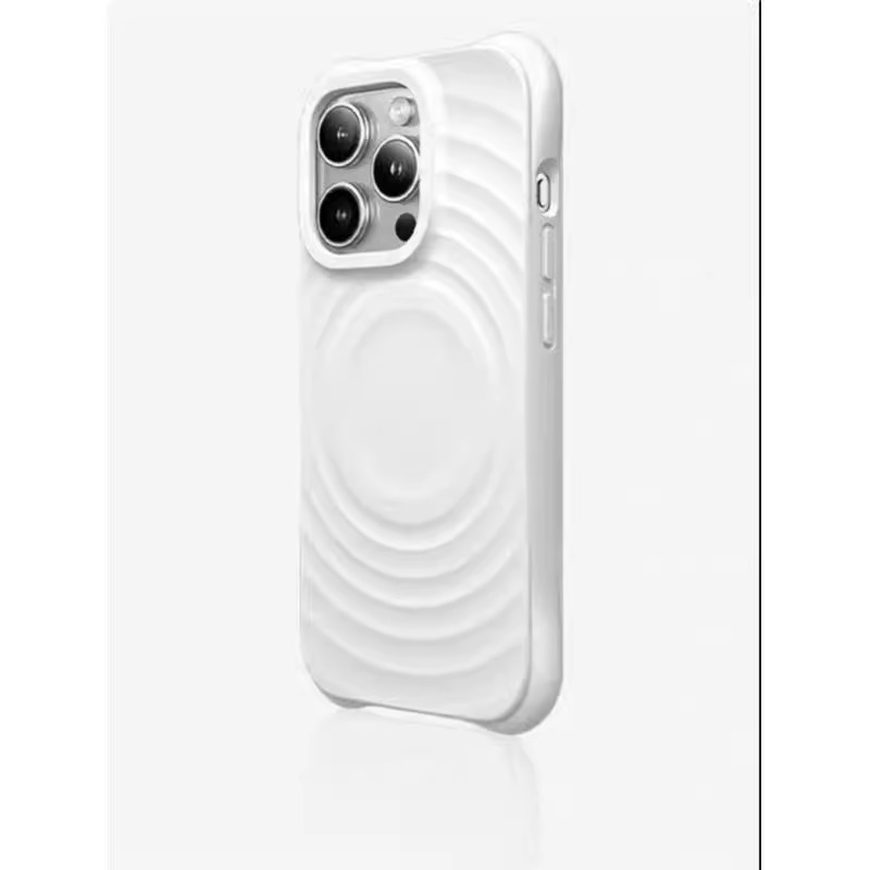 caseti联名纯黑白色波漾液态硅胶保护壳MagSafe磁吸适用iPhone16p|undefined