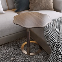 北欧沙发边几轻奢客厅实木角几可移动酒店创意圆桌艺术小茶几rω