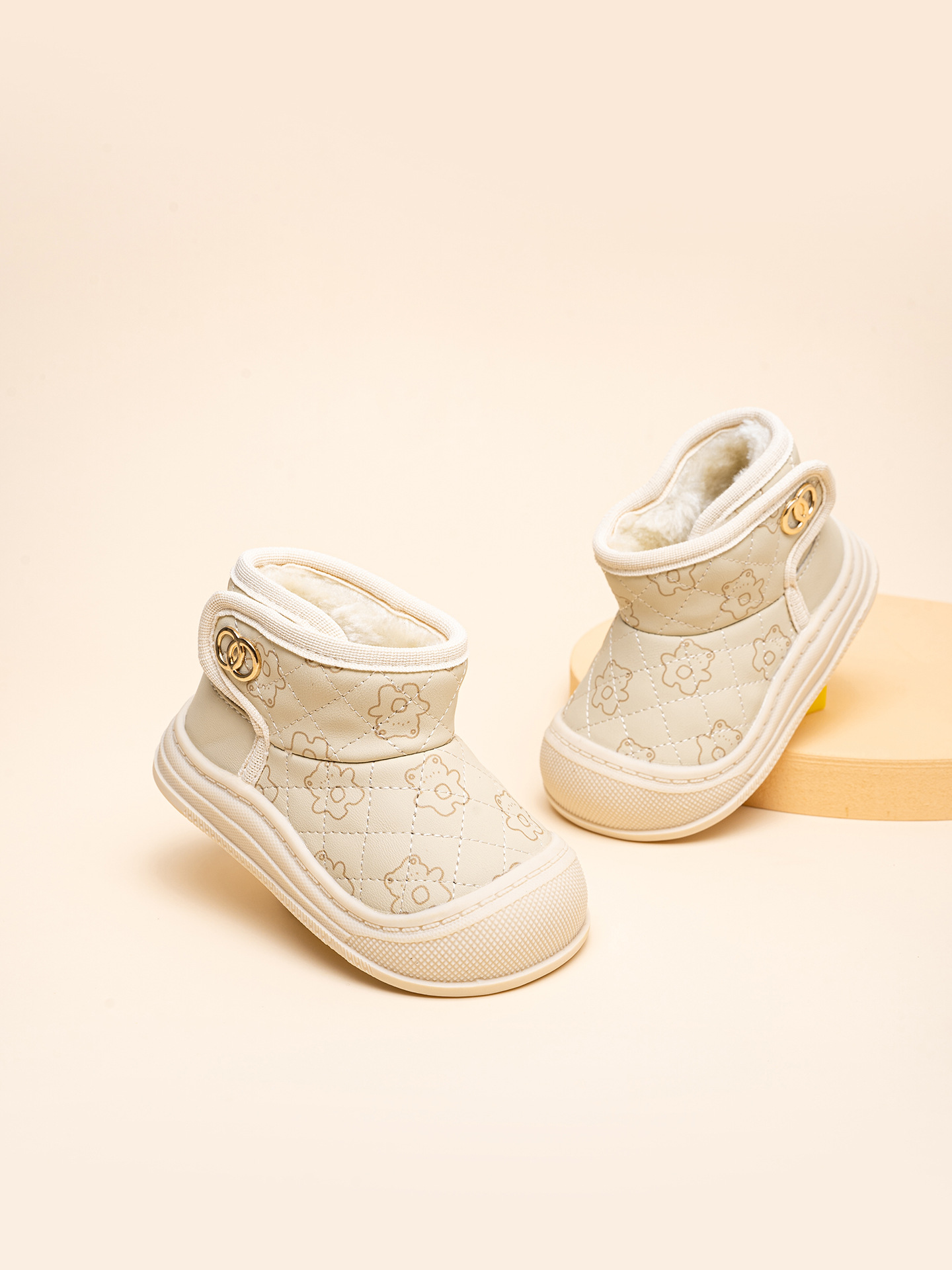 Winter Baby Snow Boots for Girls, Toddler Shoes, Fleece-Lined, Thickeneded, Soft-Soled, Non-Slip, Male Baby Cotton Shoes, 1-3 Years Old