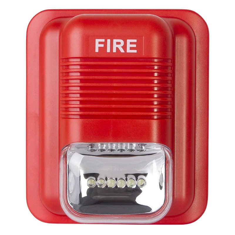 Пожарная звуковая и визуальная сигнализация трансграничная Стробоскопическая сирена звуковая и визуальная сигнализация колокольчик некодированная пожарная сигнализация