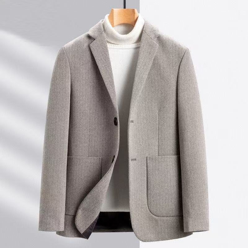 Cross-border men's single-color blazer, new spring and autumn single-breasted casual suit, trendy and fashionable business jacket, mixed batch