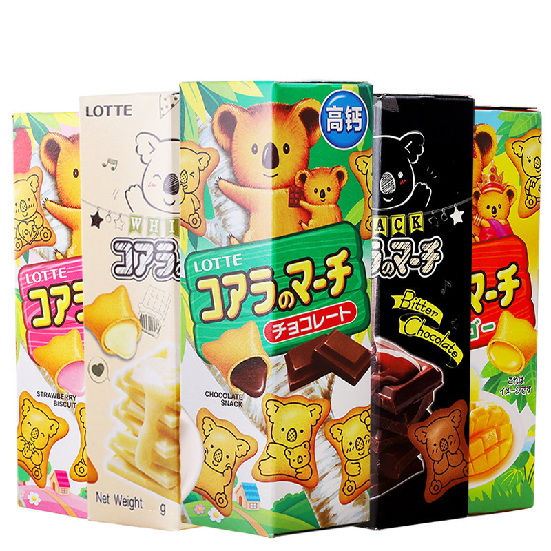 Lotte Thailand Imported Snack Chocolate Filling Sandwich Bear Cake Dry Net Red Biscuit Joint 37g Lotte Thailand Imported Snack Chocolate Filling Sandwich Bear Cake Dry Net Red Biscuit Joint 37g