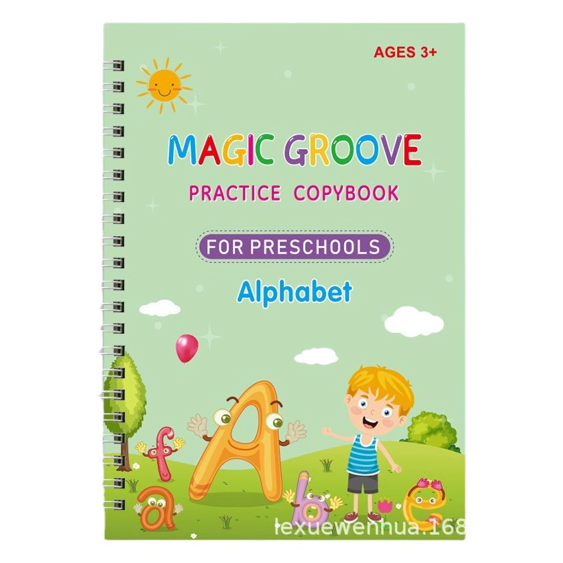 Производители напрямую поставляют трансграничную электронную коммерцию Amazon All-English Детская тетрадь с жесткой ручкой и канавками для практики тетрадь Волшебная каллиграфическая книга