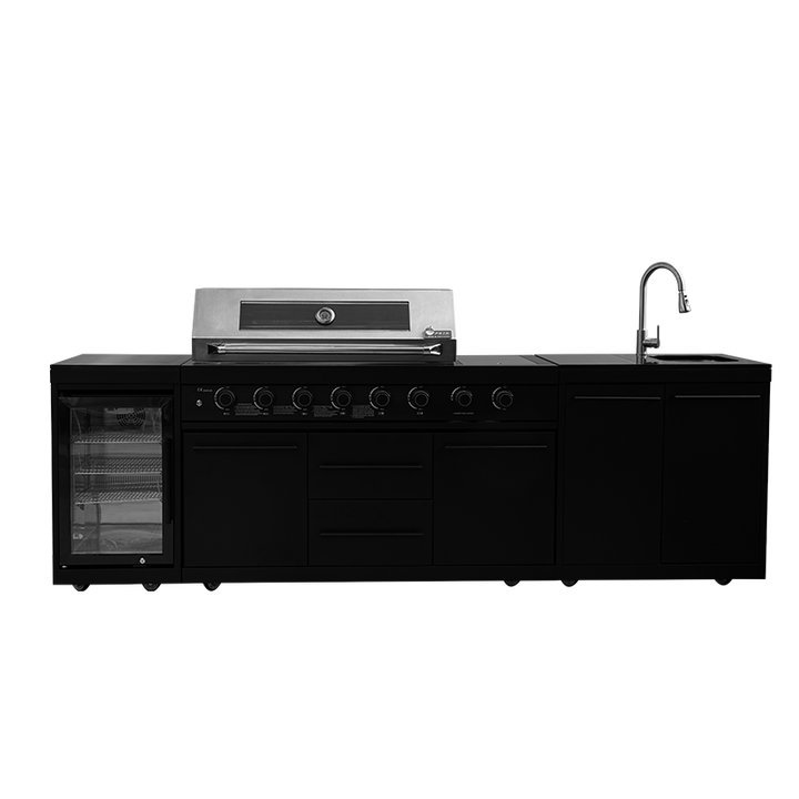 Acero inoxidable 304 horno de barbacoa cocina al aire libre carbón de gas tabla de barbacoa de doble propósito módulo integrado salida combinada
