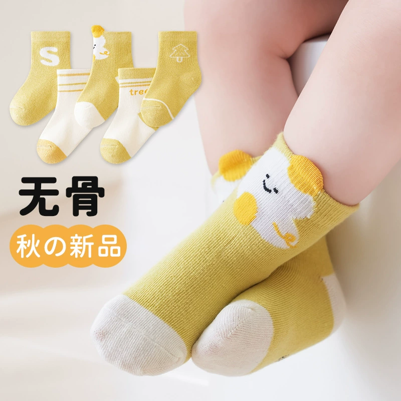 Демисезонные детские knee socks с рисунком для newborn, 0–10 лет, прочный хлопок, средняя длина