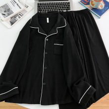 简约黑色德绒男士睡衣2025新款春秋冬季珊瑚绒加绒加厚家居服外穿