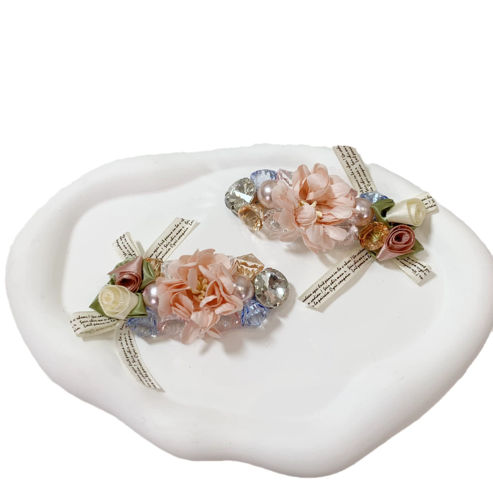Decorations, accessory, glass shoes, Korean style, flowered, flower decoration