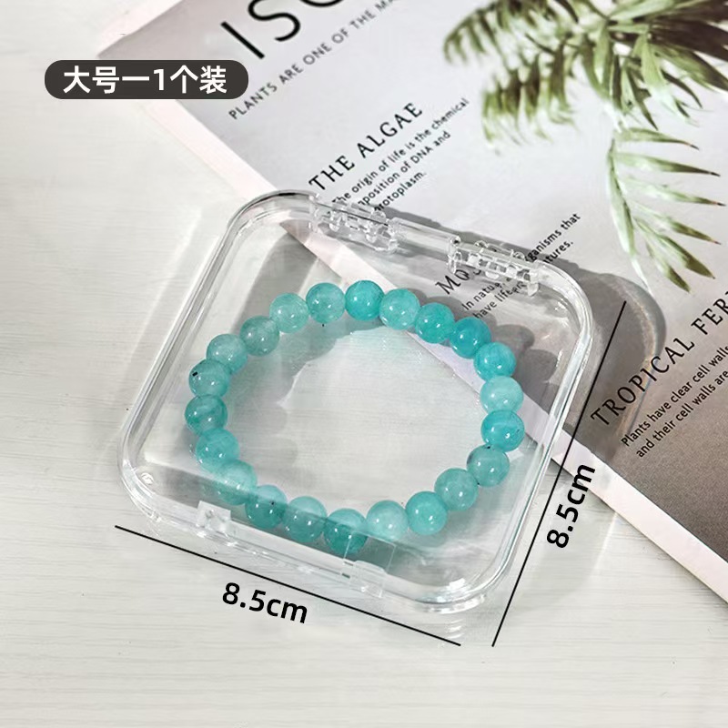 Caja de almacenamiento de plástico transparente a prueba de polvo y antioxidante Pulsera Pulsera Pulsera Joyas Wenwan Caja de almacenamiento con cuentas Escritorio