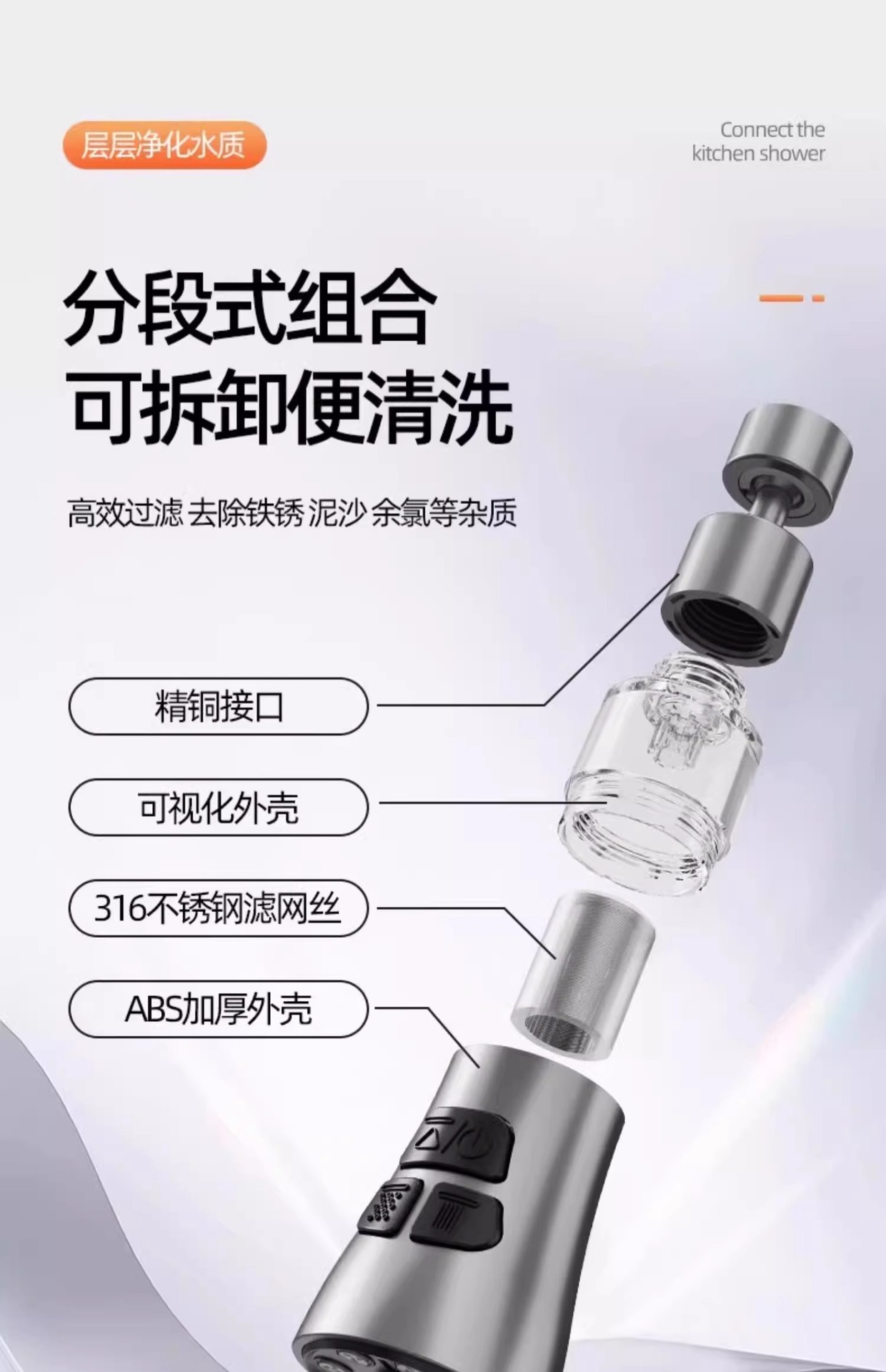Kitchen faucet filter conversion socket joint adapter, household sink anti-splash water magic tool, extension device undefined