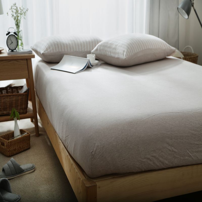 Cama de cama de algodón sin impresión de una sola pieza de tejido Tianzhu algodón Simmons sábanas de algodón antideslizantes fijas colchón cubierta protectora image 21