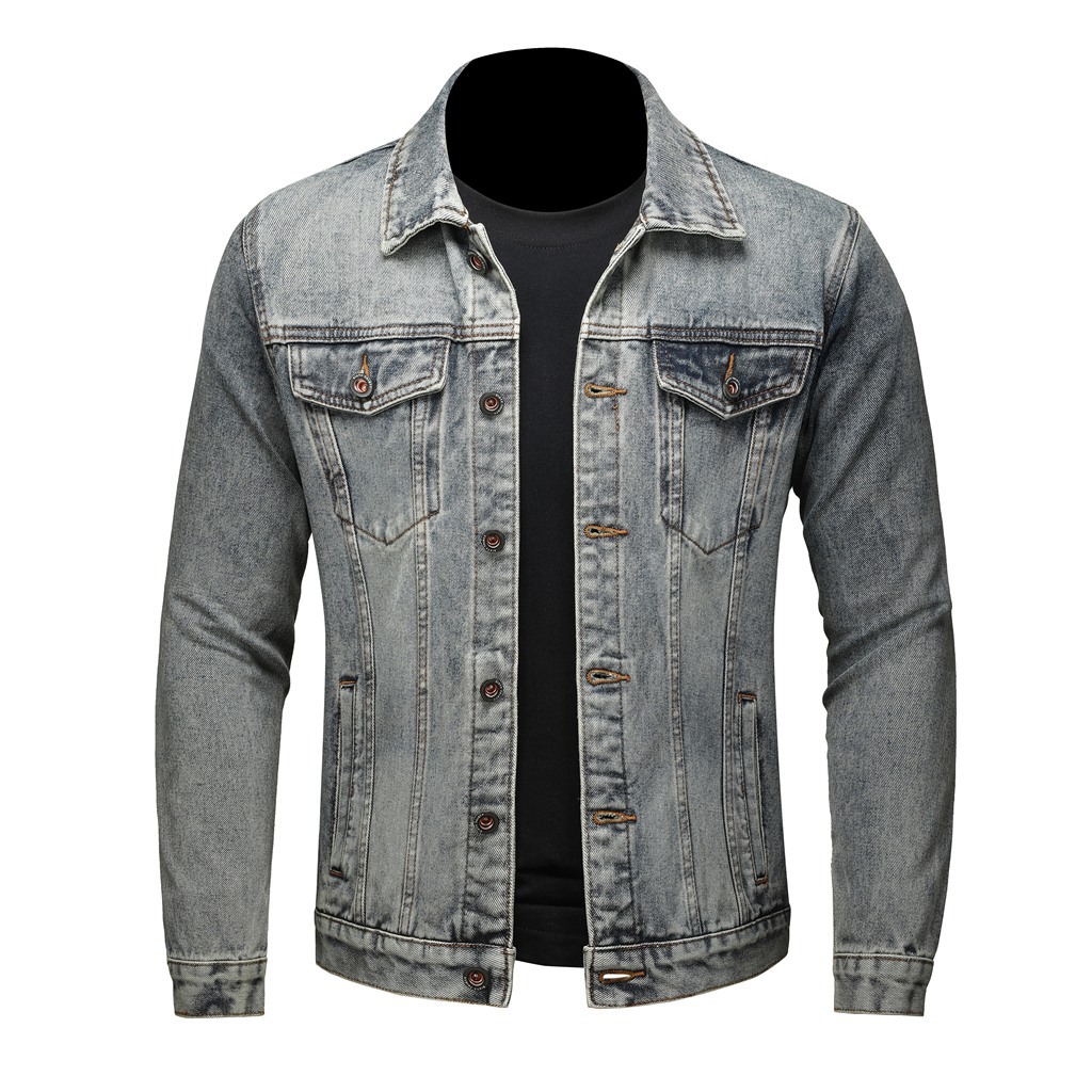 Men's Clothing new spring and autumn workwear denim jacket men's trendy spring loose jacket men's denim tops_voghion.com