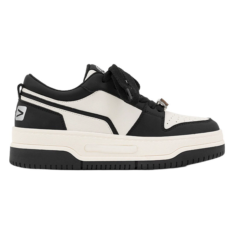 Импортная фабрика из воловьей кожи в наличии белые туфли на толстой подошве из натуральной кожи для женщин 2023 новые черно-белые повседневные спортивные туфли с пандой