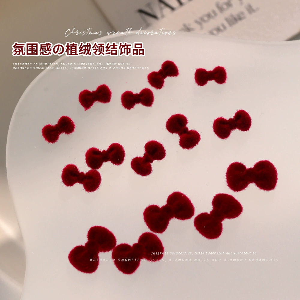 Осень и зима флокировка галстука-бабочка ювелирные изделия для ногтей