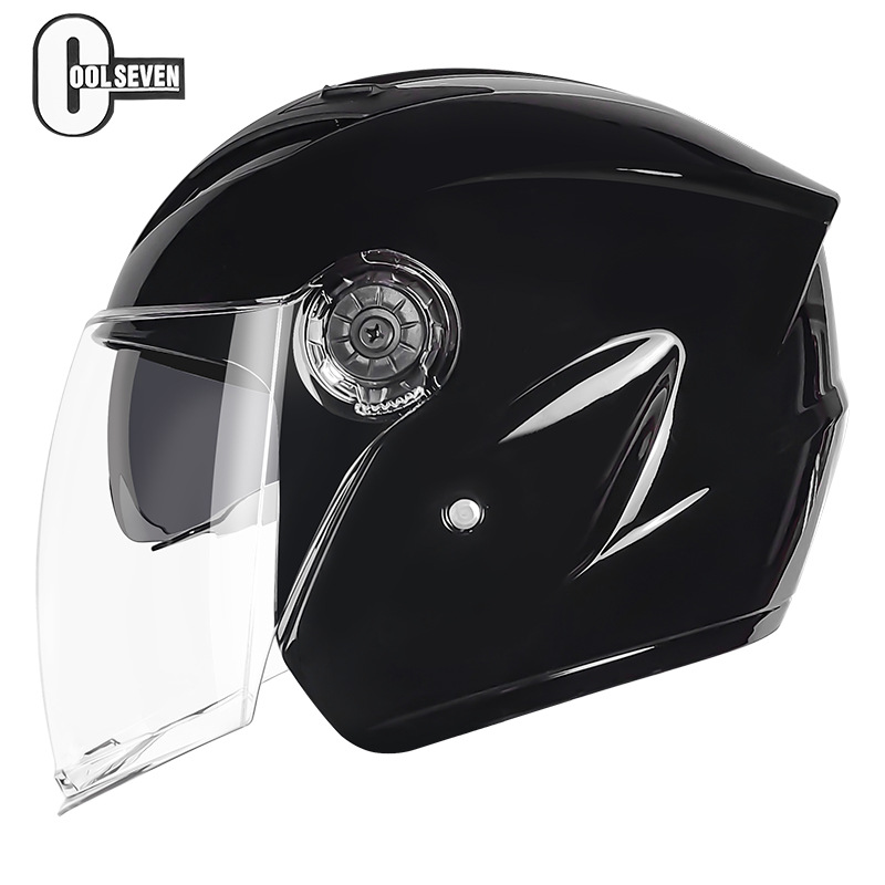 Comercio exterior de verano casco femenino medio casco bicicleta eléctrica casco motocicleta montar lente doble Four Seasons Universal