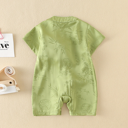 Baby summer outfit, onesie, thin, crawling suit, for boys, Chinese style, full moon Hanfu, newborn baby clothing