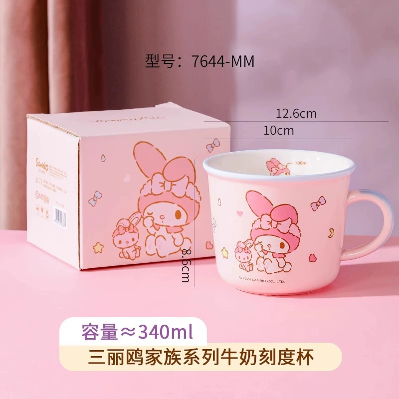 Керамическая посуда (Sanrio) 4,7" чашка для риса, дизайны Hello Kitty, My Melody, Kuromi