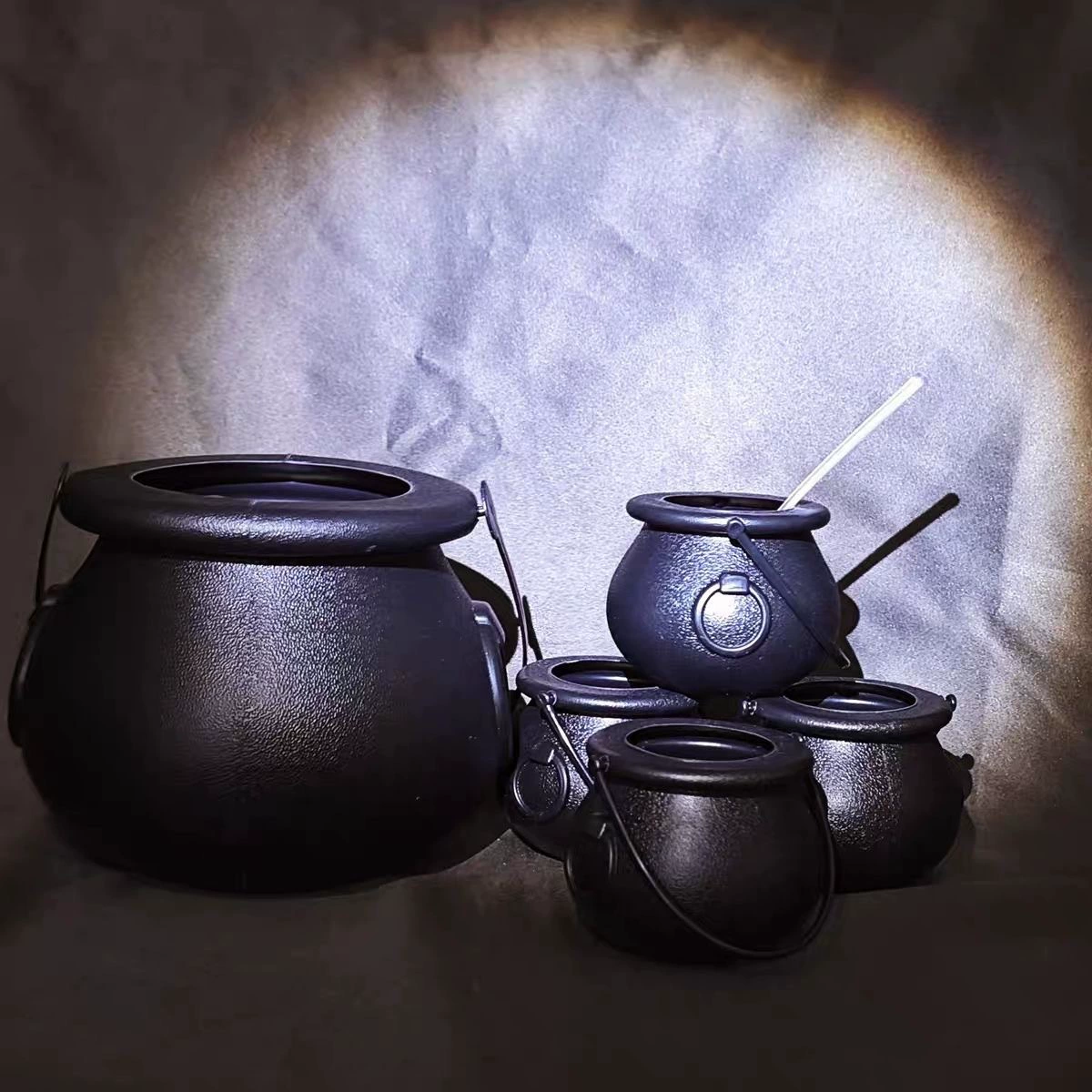 Хэллоуинская декорация: ведерко ведьмы/призрака, банки для ведьмы, тыквенное ведерко с переносным пламенем, ведерко для конфет