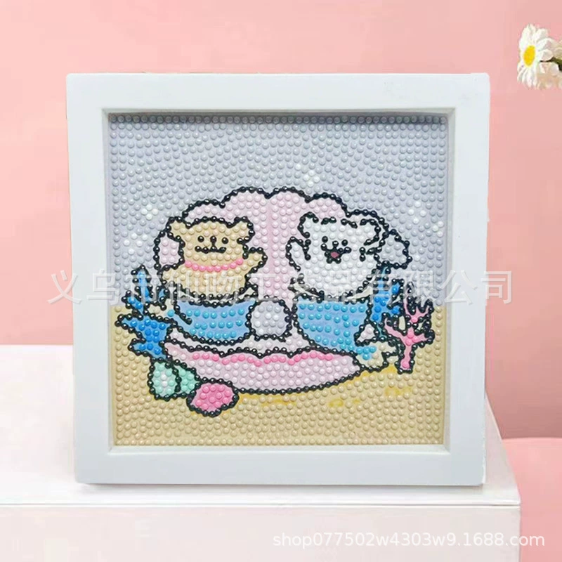 DIY-набор для алмазной мозаики 17×17 см, пластиковая рама, дизайн щенок, полный набор инструментов для кладки