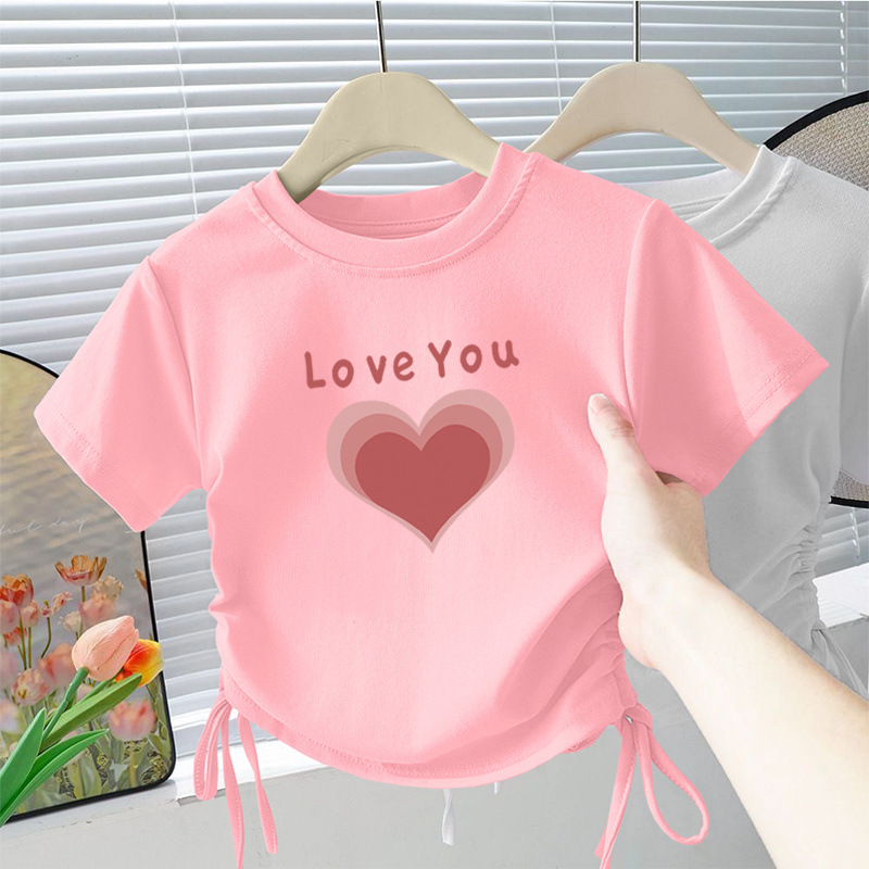 드로스트링 쇼트 T(핑크) 피치 하트