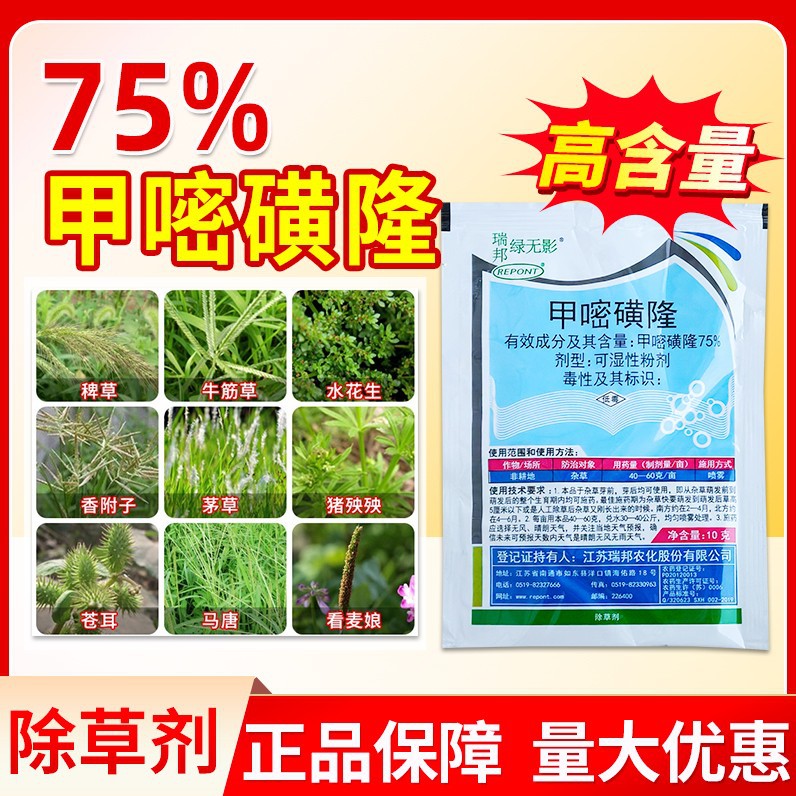 瑞邦 绿无影 75%甲嘧磺隆非耕地杂草农药制剂杀草谱广高效除草剂