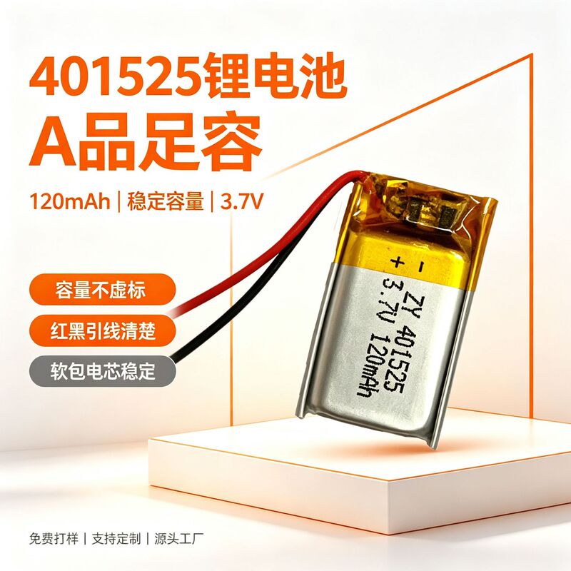 401525 polymer lithium battery, 120mAh, for smartwatches, wireless microphones, and shavers, 3.7V lithium battery 401525 polymer lithium battery, 120mAh, for smartwatches, wireless microphones, and shavers, 3.7V lithium battery