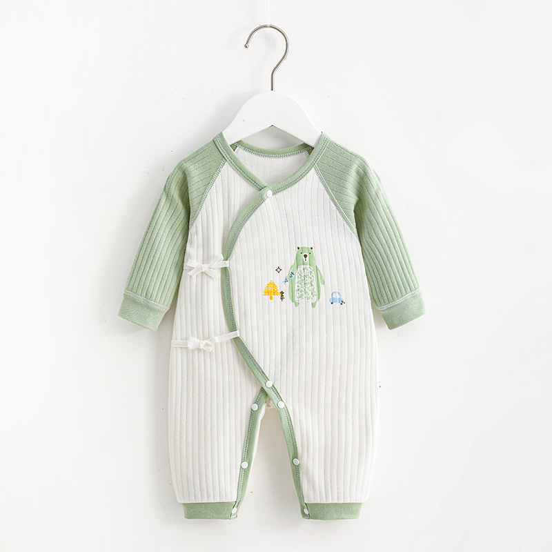 Ropa para niños otoño bebé mono cuatro estaciones sin hueso puro algodón bebé mameluco recién nacido manga larga mameluco