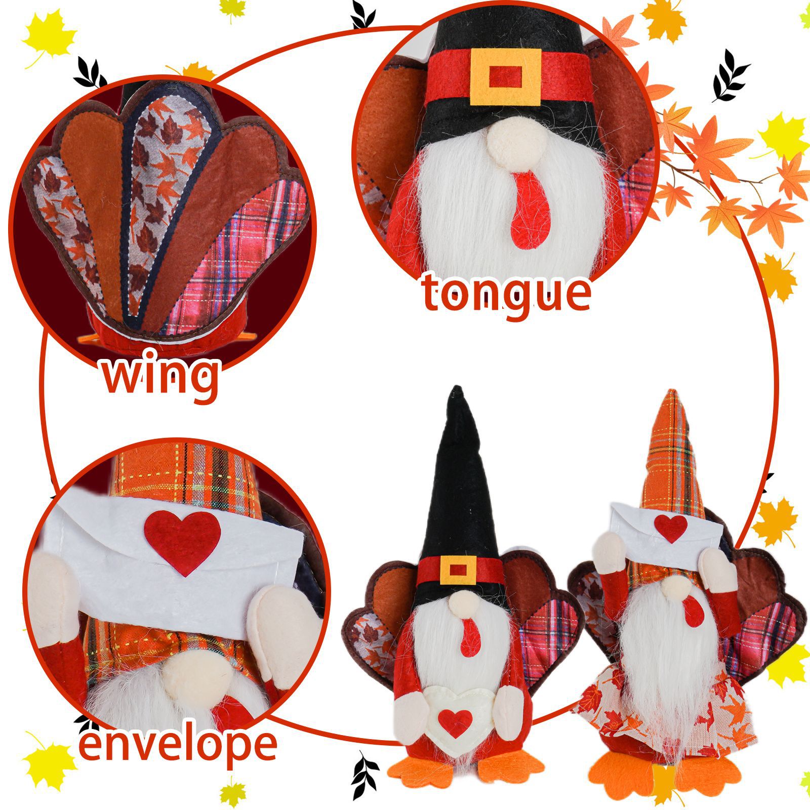 Nuevos productos transfronterizos Día de Acción de Gracias Muñecas sin rostro Festival de la cosecha de otoño Festival de la cosecha Muñecas sin rostro Rudolph Decoraciones