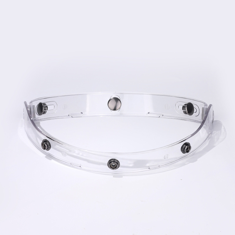 Bubble Mirror Visor with Three-Button Flip-Up Visor Bracket for Motorcycle and Electric Vehicle Helmets, Half Helmet with 3-Button Flip-Up Bracket