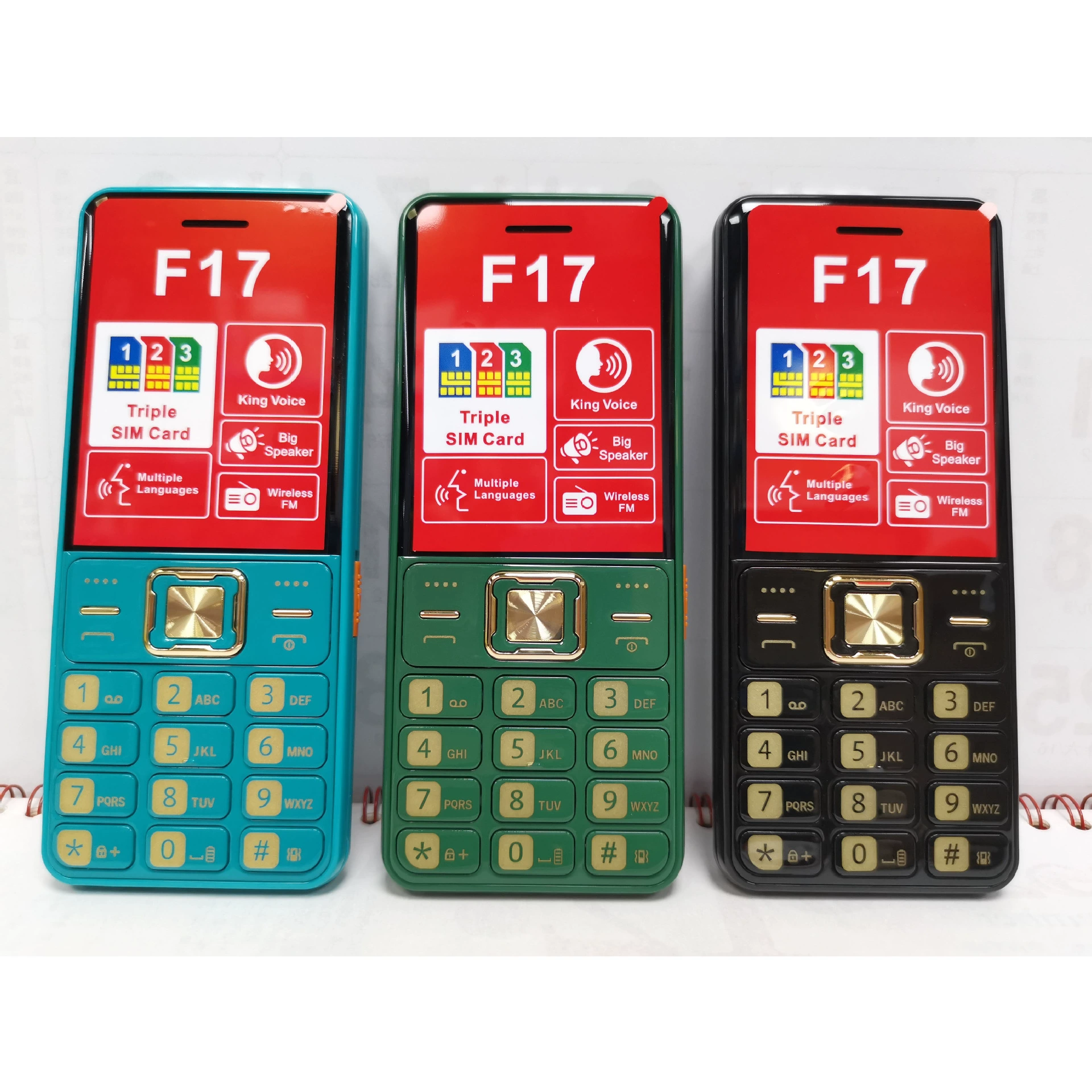 MaFam F17: 2G телефон с тройной SIM, простой в использовании, компактный, цвета: черный/синий/зелёный