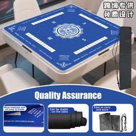 跨境亚马逊麻将桌垫防滑静音锁边橡胶垫可水洗高清印刷多人桌游垫