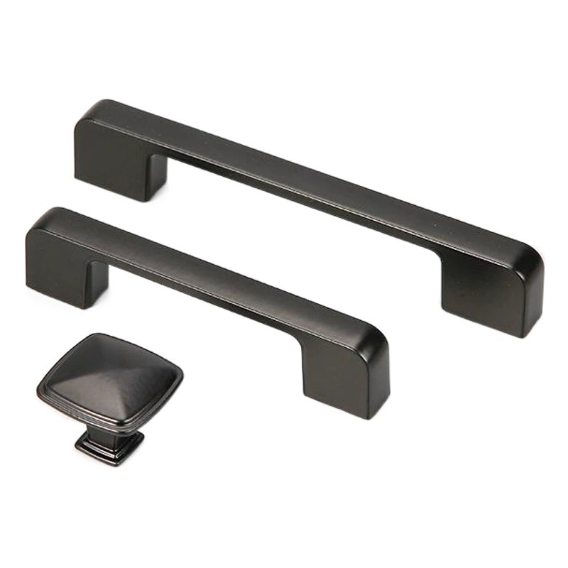 Американский Стиль алюминиевого сплава черная ручка современный простой шкаф дверная ручка шкафа одно отверстие алюминиевый сплав дверная ручка