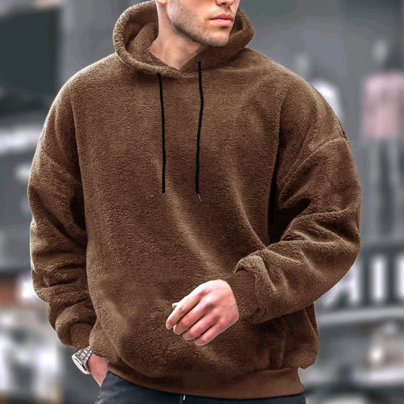 Autumn And Winter Large Size Hooded Men's Casual Cool Fashion Sweater Coral Fleece Jacket Men_viptrois.com