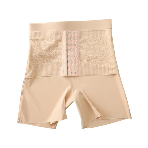[Boxed] High-waisted button-fly pants, tummy-control hip-lifting pants with belt, base-layer boxer briefs, three rows of eight buttons waist-shaping pants