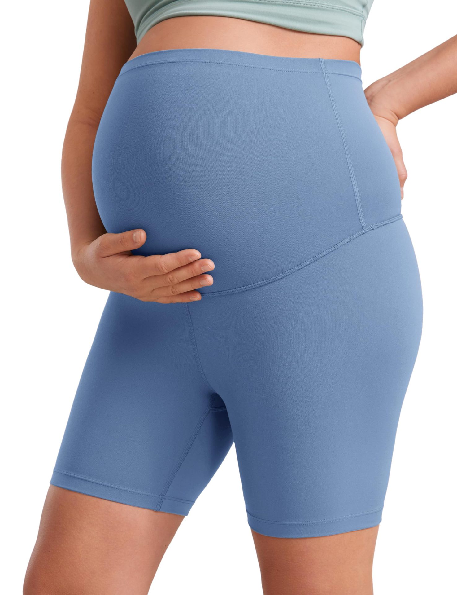Maternity Capri Yoga Pants Belly-Support Seamless Nylon Maternity Capri Yoga Pants Belly-Support Seamless Nylon