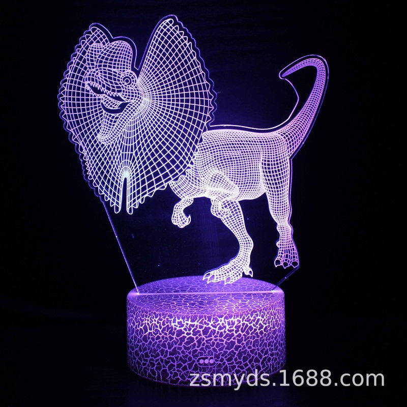 恐竜シリーズカラフルな 3D ナイトライト LED タッチリモコンクリエイティブクリスマスギフト 3D テーブルランプスマート|undefined