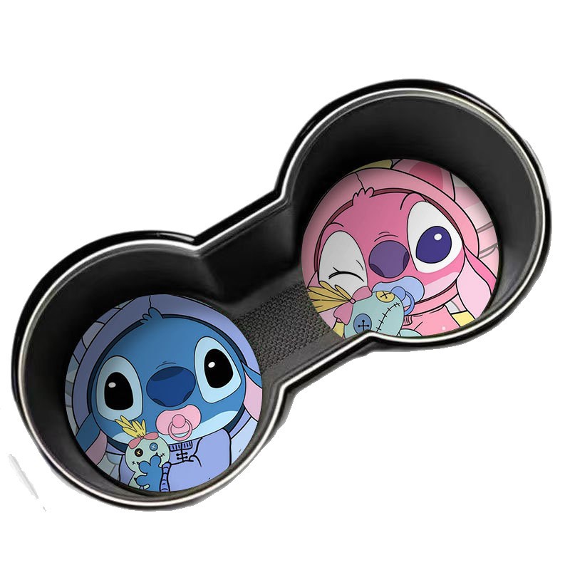Stitch Cute Car Coaster Door Slot Storage Mat Car Interior Supplies Cartoon Car Anti-Slip Mat Storage Mat