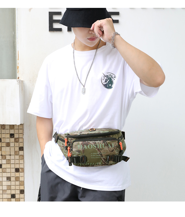 This men's waist bag is a small, lightweight, Instags-style Korean-style chest bag, a versatile and fashionable hip-hop single-shoulder crossbody small bag undefined